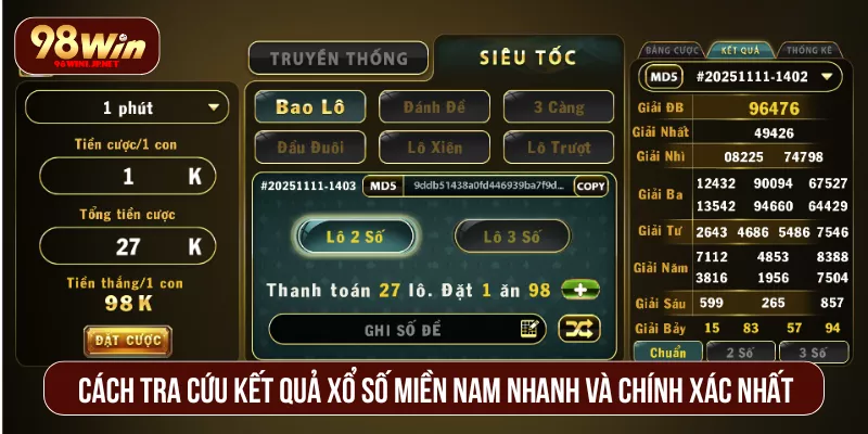 Xổ Số Miền Nam 98WIN Đặt Cược Và Xem KQXS Nhanh Chuẩn Cách tra cứu kết quả xổ số miền Nam nhanh và chính xác nhất