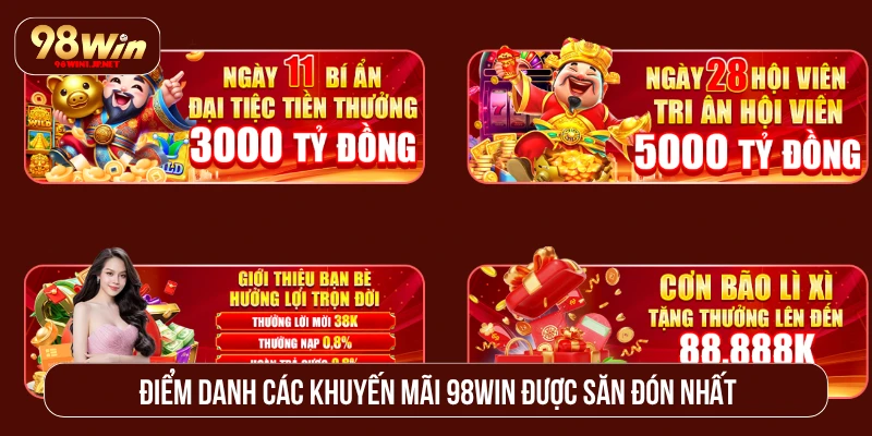 Khuyến Mãi 98WIN Với Deal Khủng Tăng Vốn Cược Đỉnh Cao Điểm danh các khuyến mãi 98WIN được săn đón nhất
