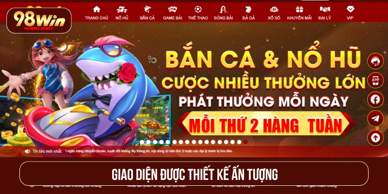 Trang Chủ Giao diện 98win được thiết kế ấn tượng