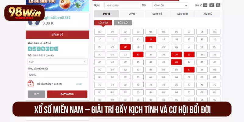 Xổ Số Miền Nam 98WIN Đặt Cược Và Xem KQXS Nhanh Chuẩn Xổ số miền Nam – Giải trí đầy kịch tính và cơ hội đổi đời