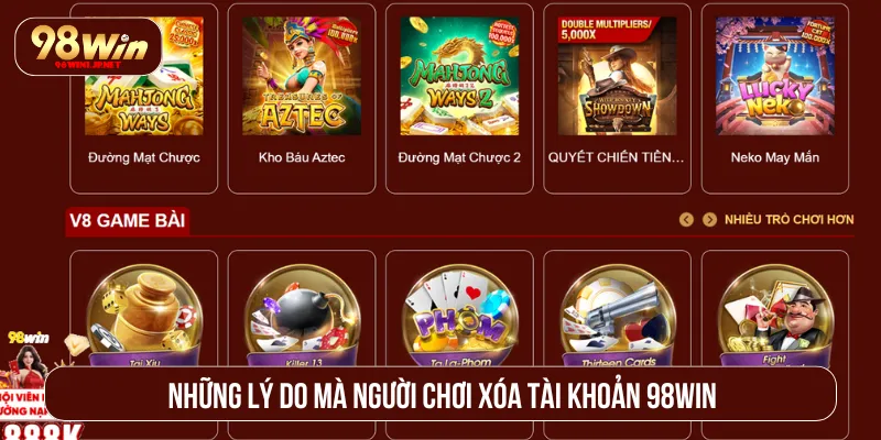 Xóa Tài Khoản 98Win: Hướng Dẫn Cách Hiệu Quả Và An Toàn Xóa tài khoản 98Win khi không còn nhu cầu giải trí